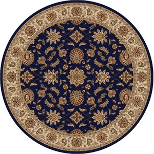 radici usa como 8' x 8' circular fabric rug in blue
