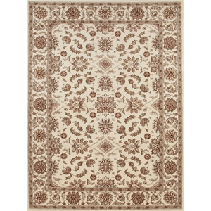 Radici USA Como Traditional Oriental Floral Ivory Rectangular Polypropylene Area Rug 5'5&quot x 7'7&quot
