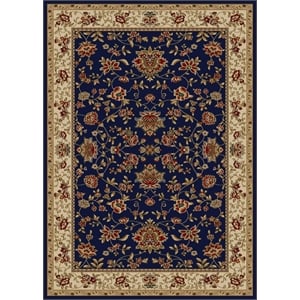 Radici USA Como Traditional Oriental Floral Blue Rectangular Polypropylene Area Rug 3'3&quot x 4'11&quot