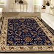 Radici USA Como Traditional Oriental Floral Blue Rectangular Polypropylene Area Rug 7'9