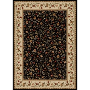 Radici USA Como Transitional Botanical Black Rectangular Polypropylene Area Rug 3'3&quot x 4'11&quot