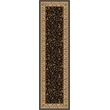 Radici USA Como Transitional Botanical Black Runner Polypropylene Rug 2'2