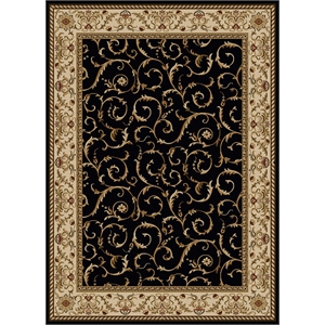 Radici USA Como 5'5&quot x 7'7&quot traditional oriental Rug in Black color
