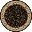 Radici USA Como Transitional Botanical Black 8' Round Polypropylene Area Rug
