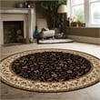 Radici USA Como Transitional Botanical Black 8' Round Polypropylene Area Rug