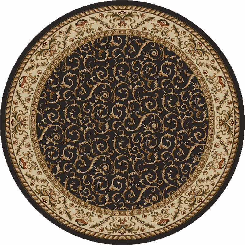 Radici USA Como 8' x 8' Circular Fabric Rug in Brown