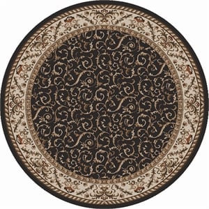 Radici USA Como Traditional Oriental Brown 8' Round Polypropylene Area Rug