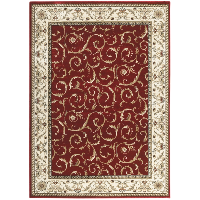 Radici USA Como Traditional Oriental Red Rectangular Polypropylene Area Rug 5'5