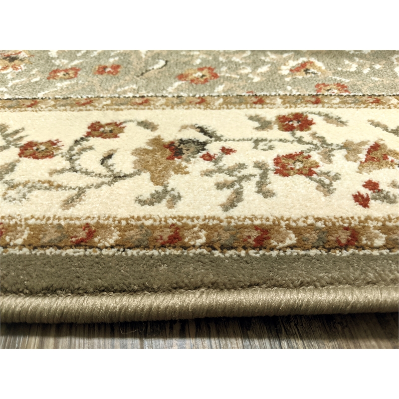 Radici USA Como Transitional Botanical Green Rectangular Polypropylene Area Rug 3'3