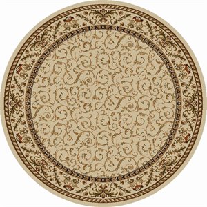 radici usa como 8' x 8' circular fabric rug in ivory
