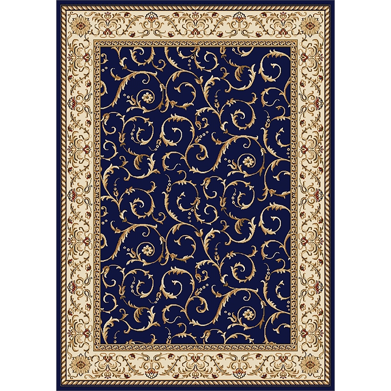 Radici USA Como Traditional Oriental Blue Rectangular Polypropylene Area Rug 3'3