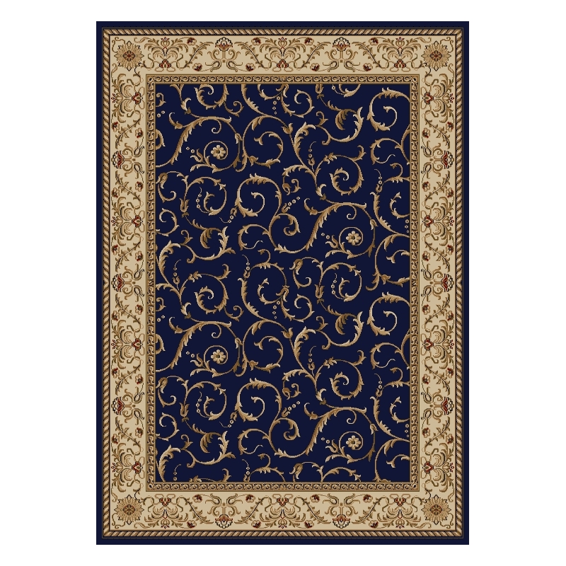 Radici USA Como Traditional Oriental Blue Rectangular Polypropylene Area Rug 5'5