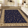 Radici USA Como Traditional Oriental Blue Rectangular Polypropylene Area Rug 5'5