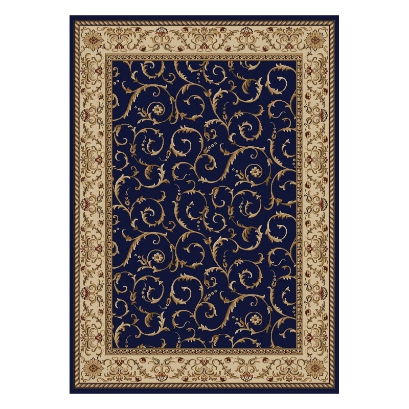Radici USA Como Traditional Oriental Blue Rectangular Polypropylene Area Rug 7'9