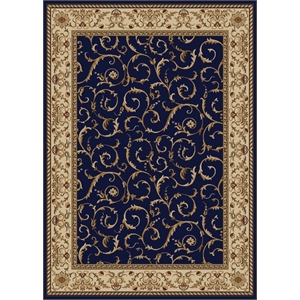 Radici USA Como Traditional Oriental Blue Rectangular Polypropylene Area Rug 7'9&quot x 11'