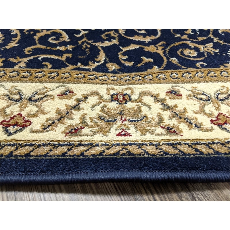 Radici USA Como Traditional Oriental Blue Rectangular Polypropylene Area Rug 7'9