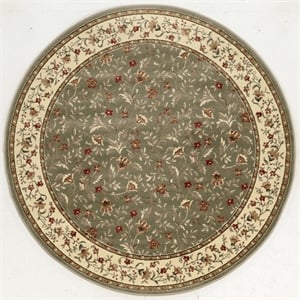 Radici USA Como Transitional Botanical Green 8' Round Polypropylene Area Rug