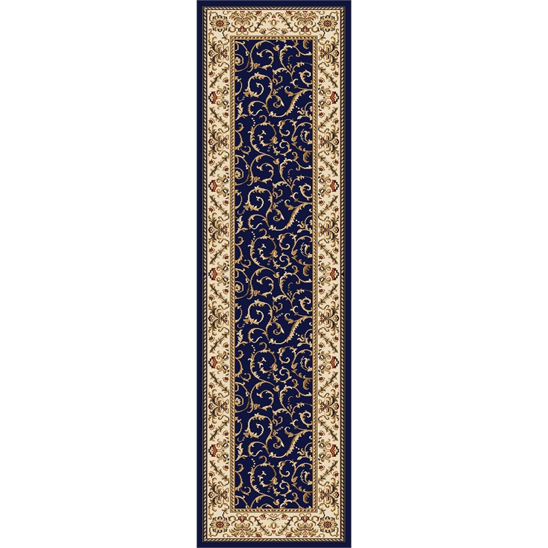 Radici USA Como Traditional Oriental Blue Runner Polypropylene Rug 2'2
