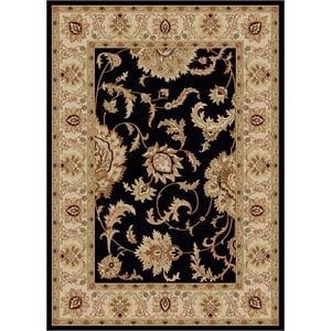 Radici USA Como Traditional Oriental Black Rectangular Polypropylene Area Rug 5'5&quot x 7'7&quot