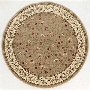 radici usa como 8' x 8' circular fabric rug in beige