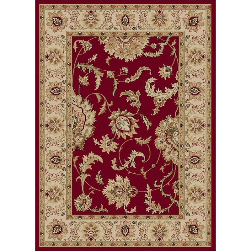 Radici USA Como Traditional Oriental Red Rectangular Polypropylene Area Rug 5'5