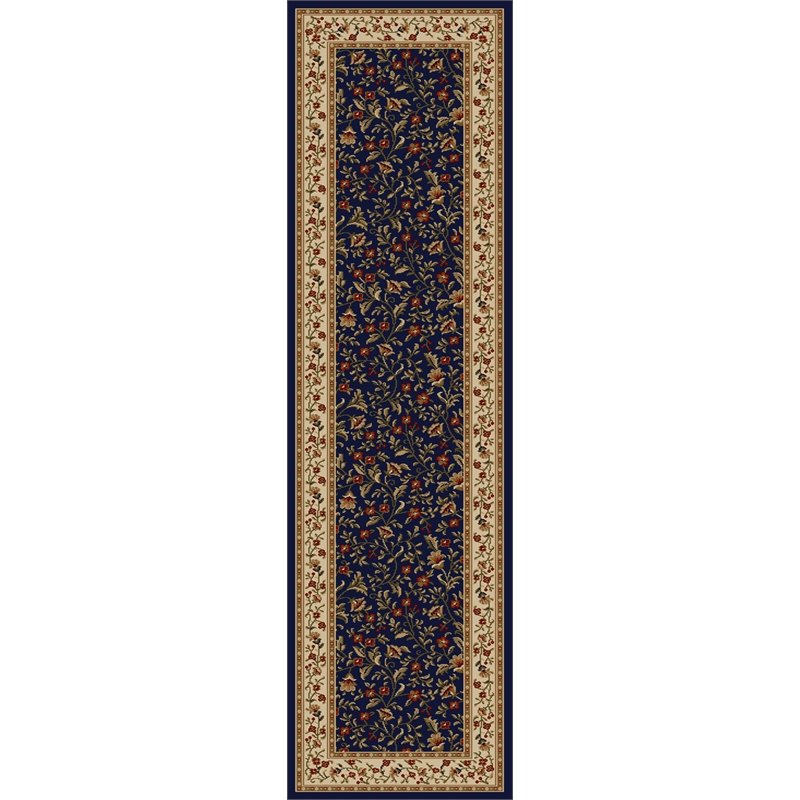 Radici USA Como Transitional Botanical Blue Runner Polypropylene Rug 2'2