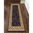 Radici USA Como Transitional Botanical Blue Runner Polypropylene Rug 2'2