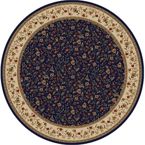 Radici USA Como Transitional Botanical Blue 5'3&quot Round Polypropylene Area Rug