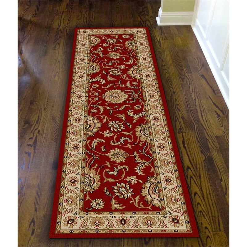 Radici USA Como Traditional Oriental Red Runner Polypropylene Rug 2'2