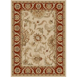 Radici USA Como Traditional Oriental Ivory Rectangular Polypropylene Area Rug 5'5&quot x 7'7&quot