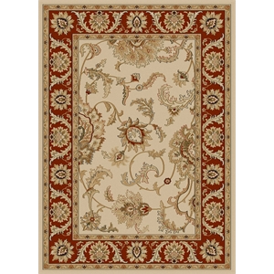 Radici USA Como Traditional Oriental Ivory Rectangular Polypropylene Area Rug 7'9&quot x 11'