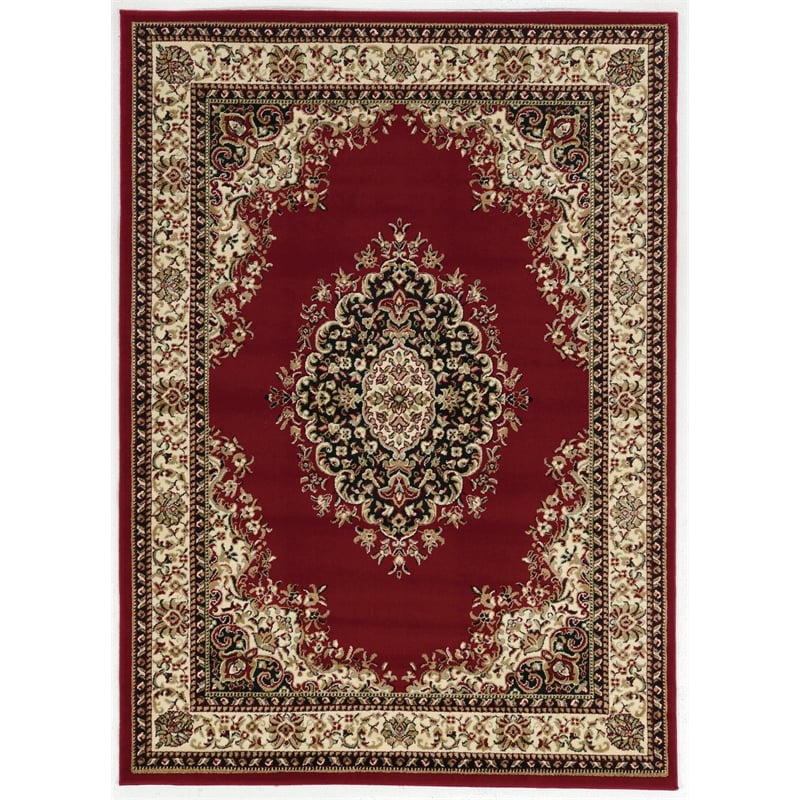 Radici USA Como Traditional Medallion Red Rectangular Polypropylene Area Rug 3'3