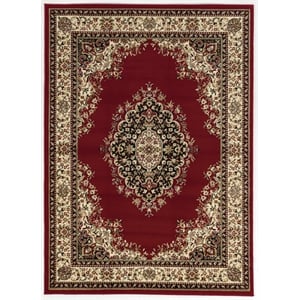 Radici USA Como Traditional Medallion Red Rectangular Polypropylene Area Rug 3'3&quot x 4'11&quot