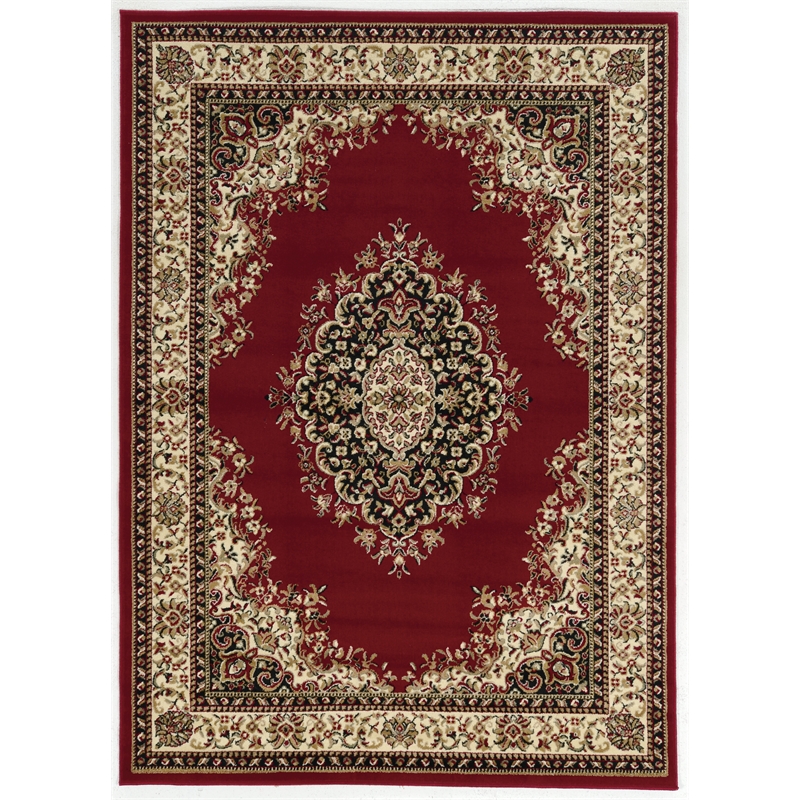 Radici USA Como Traditional Medallion Red Rectangular Polypropylene Area Rug 7'9