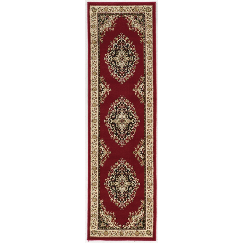 Radici USA Como Traditional Medallion Red Runner Polypropylene Rug 2'2