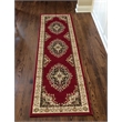 Radici USA Como Traditional Medallion Red Runner Polypropylene Rug 2'2