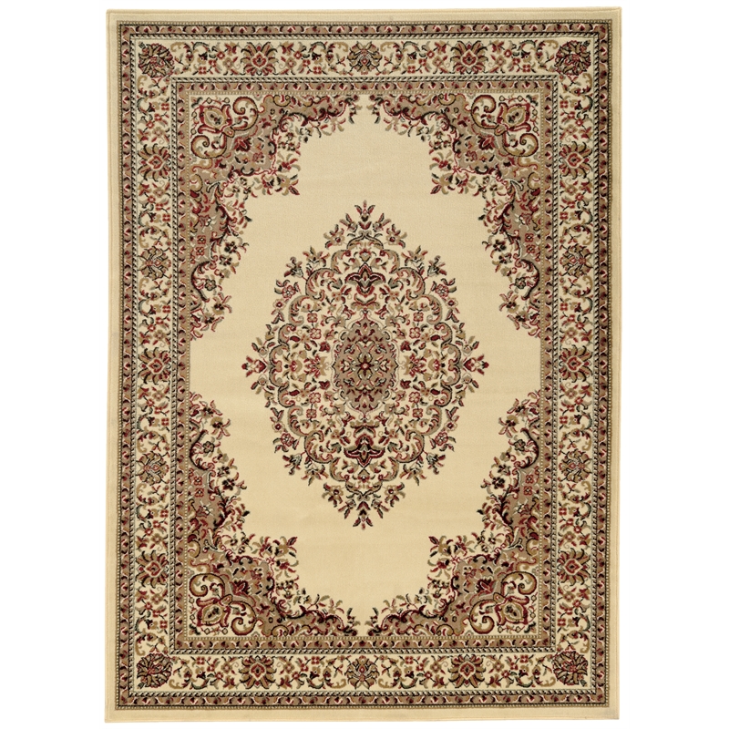 Radici USA Como Traditional Medallion Ivory Rectangular Polypropylene Area Rug 3'3
