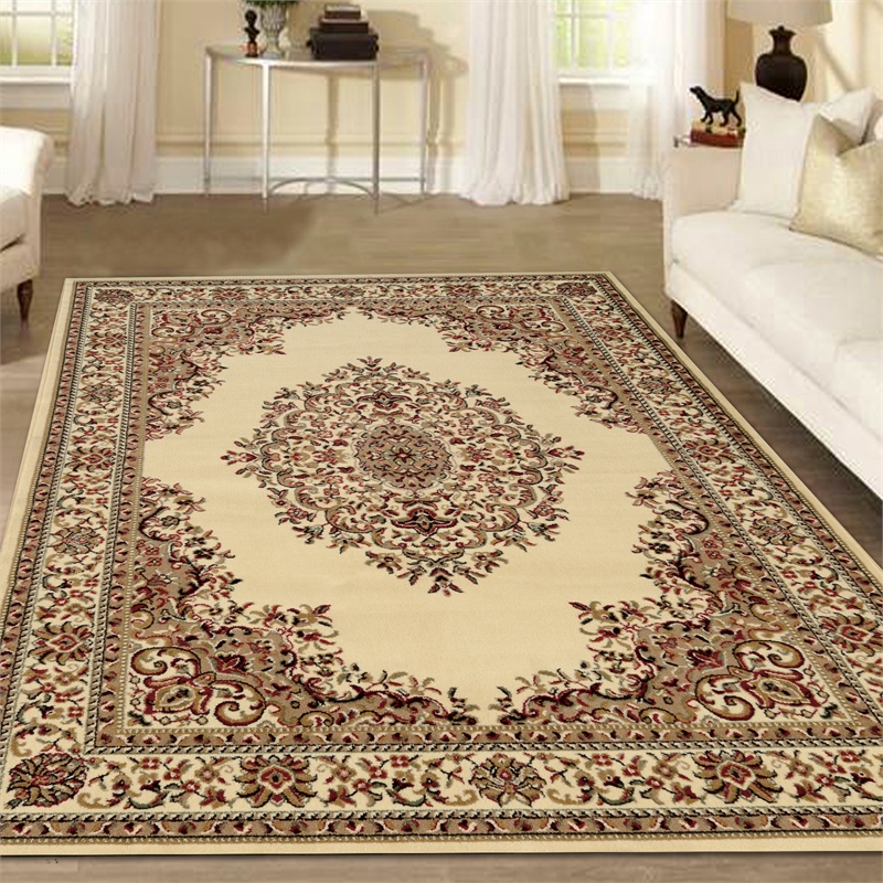 Radici USA Como Traditional Medallion Ivory Rectangular Polypropylene Area Rug 3'3