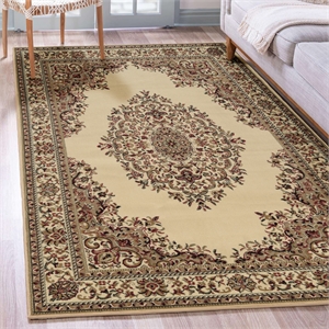 Radici USA Como Traditional Medallion Ivory Rectangular Polypropylene Area Rug 3'3&quot x 4'11&quot