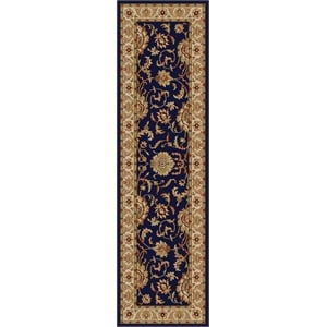 Radici USA Como Traditional Oriental Blue Runner Polypropylene Rug 2'2&quot x 7'7&quot