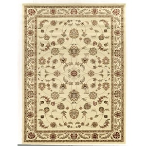 Radici USA Como Traditional Oriental Floral Ivory Rectangular Polypropylene Area Rug 3'3&quot x 4'11&quot