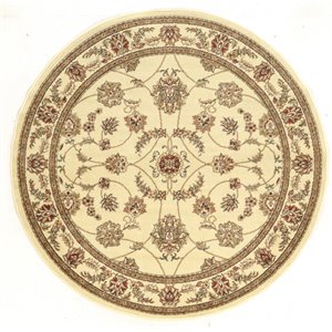 radici usa como 8' x 8' circular fabric rug in ivory