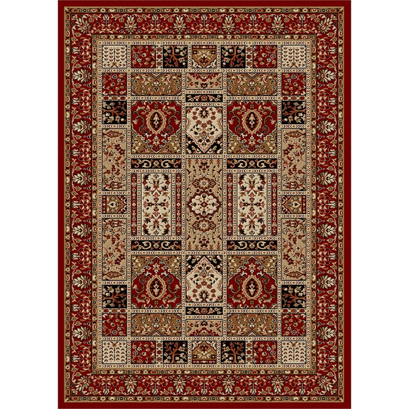Radici USA Como Traditional Geometric Red Rectangular Polypropylene Area Rug 3'3