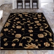 Radici USA Como Transitional Botanical Black Rectangular Polypropylene Area Rug 3'3