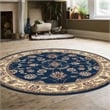 Radici USA Como Traditional Oriental Floral Navy 5'3