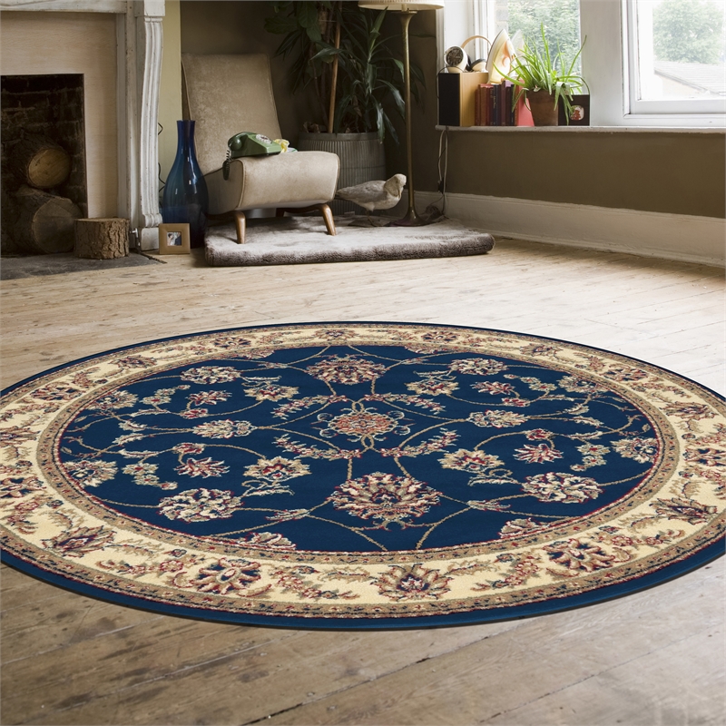 Radici USA Como 8' x 8' Circular Fabric Rug in Navy