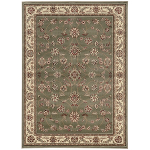 Radici USA Como Traditional Oriental Floral Green Rectangular Polypropylene Area Rug 3'3&quot x 4'11&quot