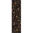 Radici USA Como Transitional Botanical Black Runner Polypropylene Rug 2'2