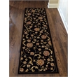 Radici USA Como Transitional Botanical Black Runner Polypropylene Rug 2'2