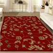 Radici USA Como Transitional Botanical Red Rectangular Polypropylene Area Rug 7'9